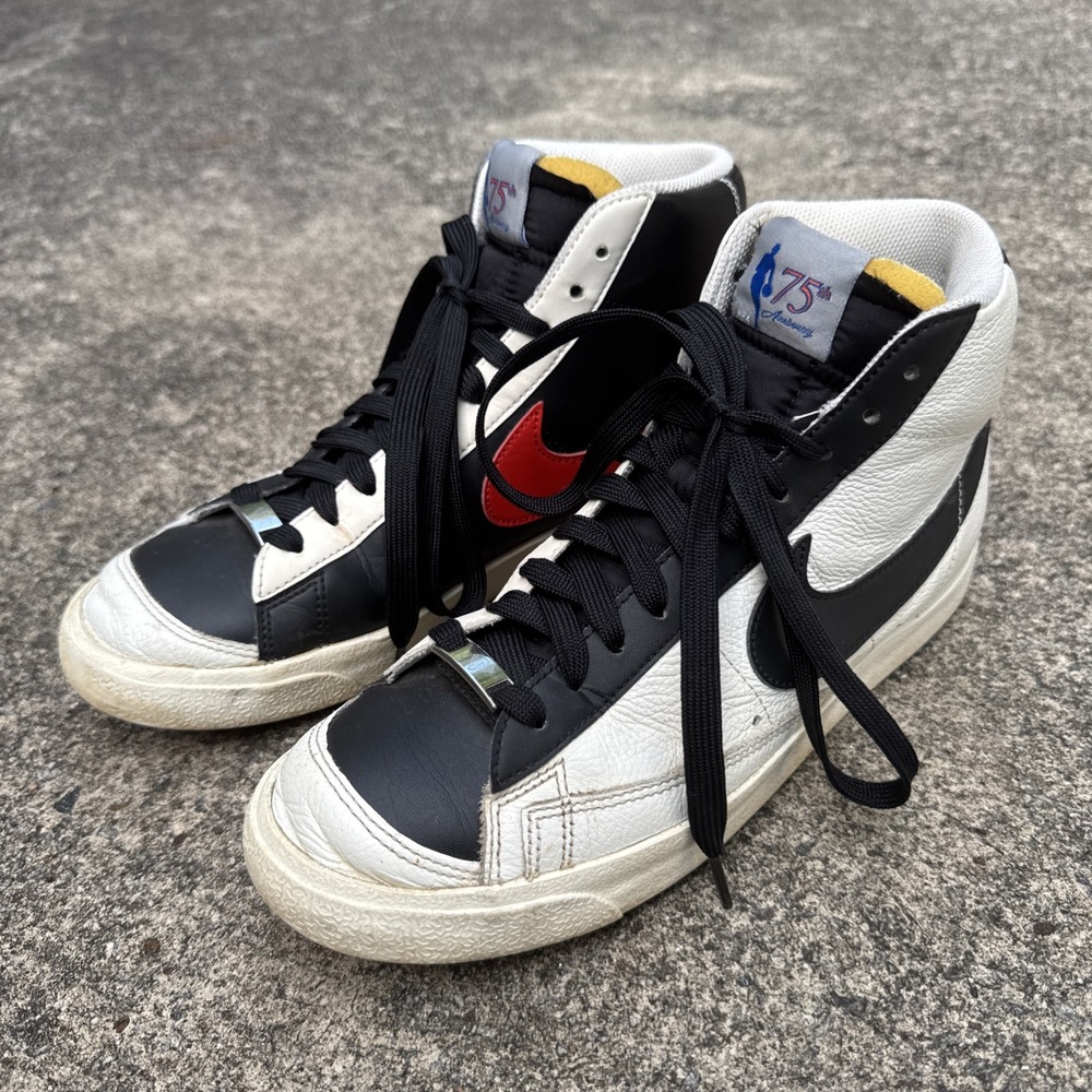 Nike Blazer Mid '77 EMB NBA 75th Anniversary Black/Chile Red/Sail Men's 8.5 Shoe